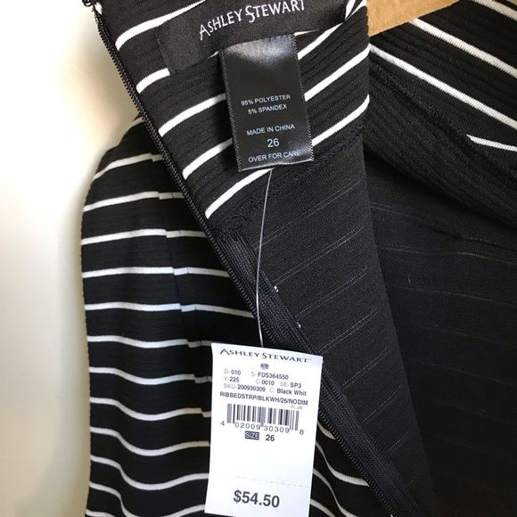 NWTS Ashley Stewart Dress Plus Size Black White Stripes - Picture 5 of 6
